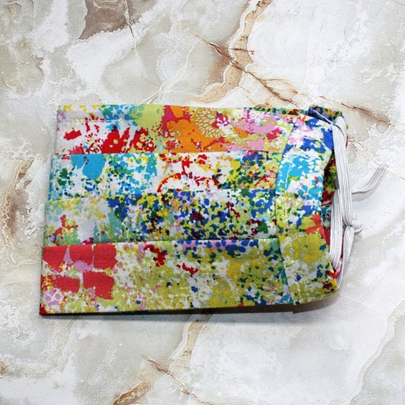 HAND CRAFTED Face Mask Paint Splatter Colorful Cotton - Adult - Pocket Style - Picture 2 of 14